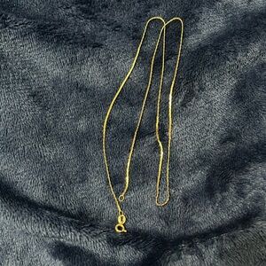Solid 14k Yellow Gold 16" C Cobra Link Chain Necklace 1.06 Grams